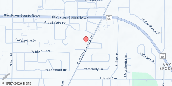 Map showing MASIHA Mobile Food Pantry - Newburgh at 4233 Medwell Dr., Newburgh, IN