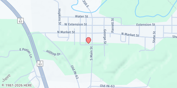 Map showing Vermillion County Christian Food Center at 355 South Main St, Newport, IN