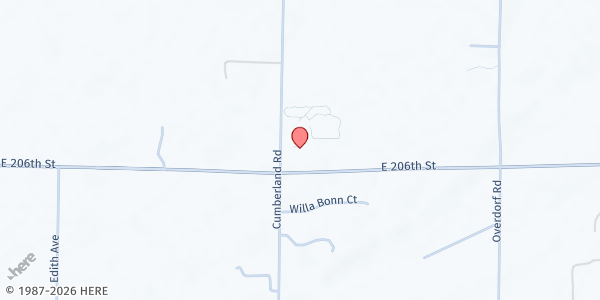 Map showing Bethel Lutheran Church at 20650 Cumberland Road, Noblesville, IN