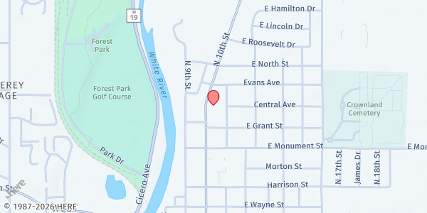 Map showing Christ Community Christian Loving Hands at 772 North 10th Street, Noblesville, IN
