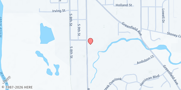 Map showing Hamilton County Community Action - Noblesville at 1744 S 10th St, Noblesville, IN