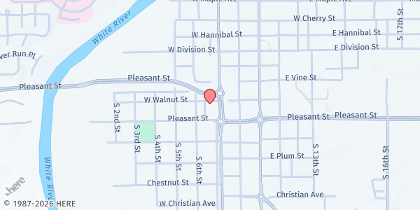 Map showing Hosana Casa de Alabanza International Church at 675 Walnut St, Noblesville, IN