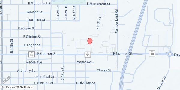 Map showing Redeeming Love Church at 1950 Conner St C, Noblesville, IN