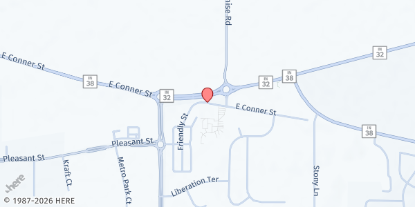 Map showing Redeeming Love Church Food Pantry at East Conner Street, Noblesville, IN
