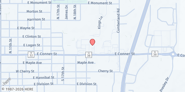 Map showing Redeeming Love Church Food Pantry at 1950 E. Conner, Noblesville, IN