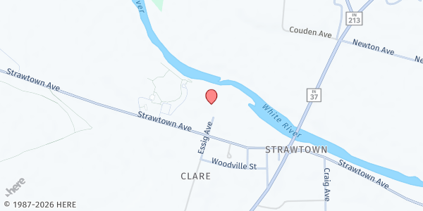 Map showing Strawtown Community Church at 23165 Essig Avenue, Noblesville, IN
