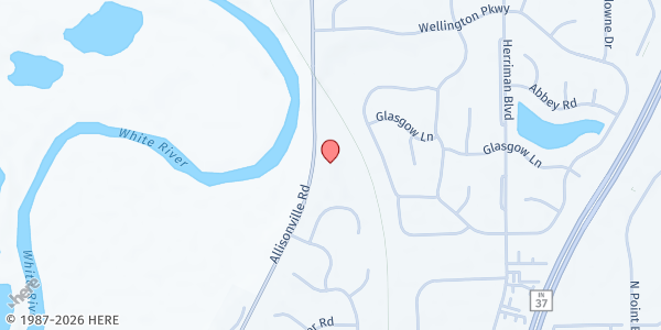 Map showing Third Phase Christian Center at 15755 Allisonville Road, Noblesville, IN