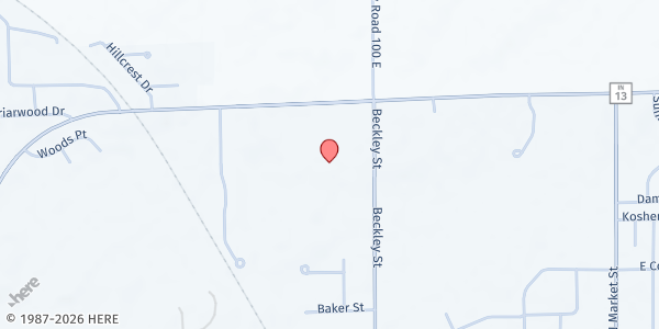 Map showing Manchester Church of the Brethren at 1306 Beckley St., North Manchester, IN