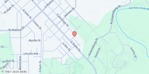 Map showing Jennings County High School: Hope Project at 100 S Webster St, North Vernon, IN