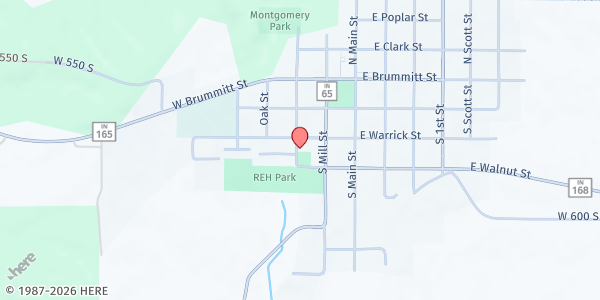 Map showing Owensville Ministerial Alliance at 303 Church St, Owensville, IN