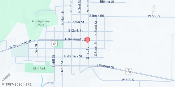 Map showing Owensville Ministerial Alliance at 303 Church St, Owensville, IN
