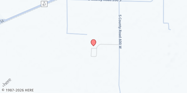 Map showing New Life Christian Church at 2450 S Guy Rd, Paragon, IN