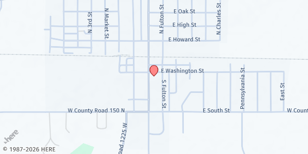 Map showing Parker Community Food Pantry at 305 S. Main St., Parker City, IN