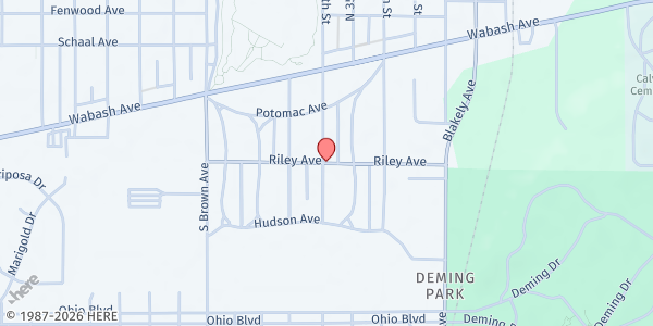 Map showing Perrysville American Legion Mobile Pantry at 197 Adam St, Perrysville, IN