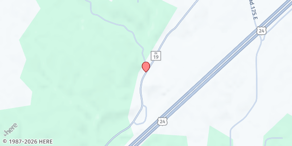 Map showing Salvation Army - Miami County at 1785 State Route 19, Peru, IN