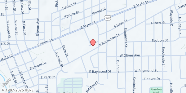 Map showing St. Mark's Episcopal Church at 710 E. Buchanan St., Plainfield, IN