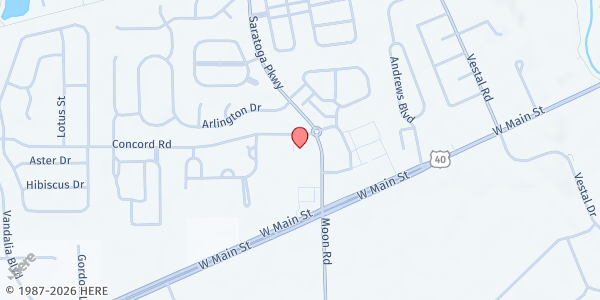 Map showing St. Stephen's Lutheran Church at 1001 Concord Rd, Plainfield, IN