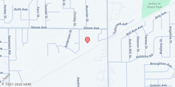 Map showing Iglesia Evangelical De Cristo at 5929 Stone Ave., Portage, IN