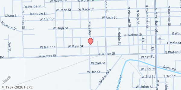 Map showing Willow Tree - Portland Pantry at 722 W Main St, Portland, IN