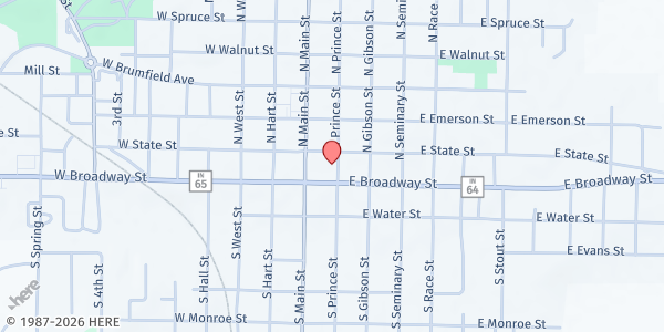 Map showing Gibson Cape at 115 N Prince St, Princeton, IN