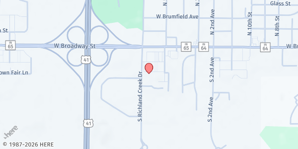 Map showing Gibson County Council on Aging at 212 S Richland Creek Dr, Princeton, IN
