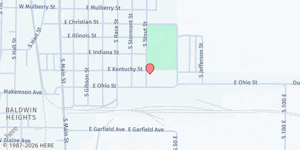 Map showing Oasis Church/Souled out Sat at 1104 S Stout St, Princeton, IN