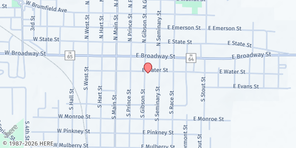 Map showing Salvation Army-Princeton at 202 S Gibson St., Princeton, IN