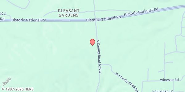 Map showing Gleaners Mobile at Reelsville Community Center at 7840 S CR 625 W, Reelsville, IN