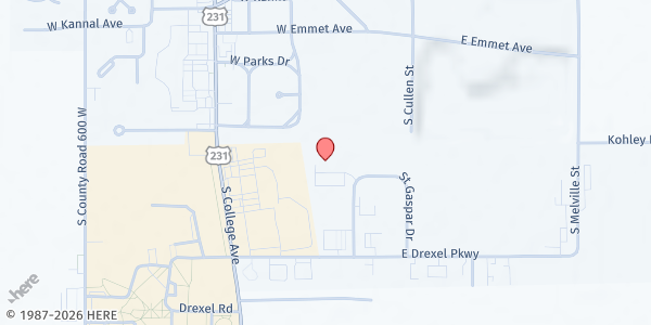 Map showing Food Finders Mobile- Fountain Stone Theater at 1376 St Gaspar Dr, Rensselaer, IN
