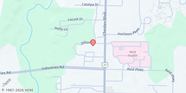 Map showing Centerstone Health Services at 831 Dillon Dr, Richmond, IN