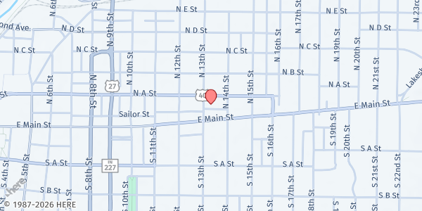 Map showing Circle You Help Center, Inc at 19 N. 13th St., Richmond, IN