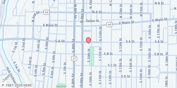 Map showing Gleaners Mobile at First Christian Church at 100 S 10th St, Richmond, IN