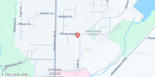 Map showing Sylvan Nook Church of Christ at 1221 Sylvan Nook Dr., Richmond, IN