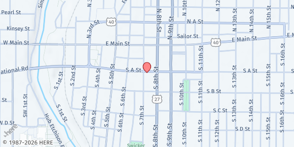 Map showing The Salvation Army - Richmond at 707 S. A St., Richmond, IN