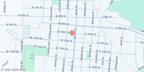 Map showing Food Finders Mobile - Rochester First Baptist Church at 1000 Main St, Rochester, IN
