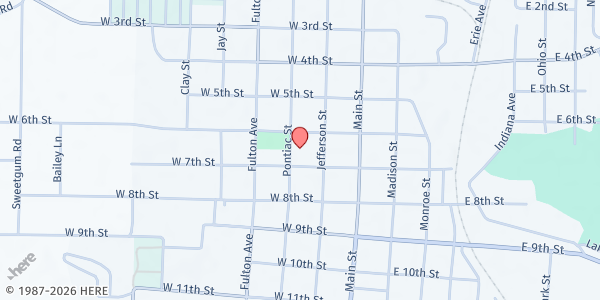 Map showing United Ministries of Fulton County at 625 Pontiac St., Rochester, IN