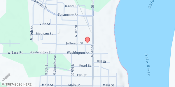 Map showing Christian Resource Center at 501 Jefferson St, Rockport, IN