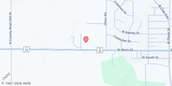 Map showing Rossville Community Food Pantry at 5434 W St Rd 26, Rossville, IN