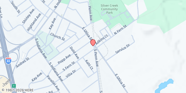 Map showing Sellersburg Full Gospel Inc at 714 E Utica St, Sellersburg, IN