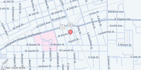 Map showing Community Provisions of Jackson County at 107 W. Bruce St., Seymour, IN
