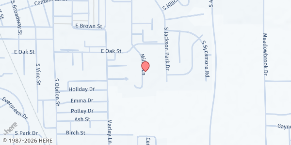 Map showing Seymour Harvest Church - Jamestown Apts Food Pantry at 745 Miller Ln, Seymour, IN