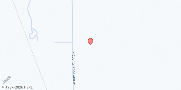 Map showing Beulah Land Church at 6569 N. 400 W., Sharpsville, IN