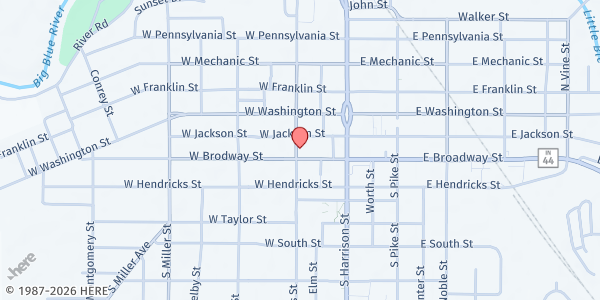 Map showing Jane Pauley Health Clinic Shelby Co at 1818 E ST44 Suite B, Shelbyville, IN