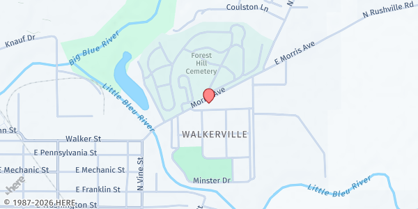 Map showing Trinity UMC Hand of God Pantry at 714 Fair Ave, Shelbyville, IN