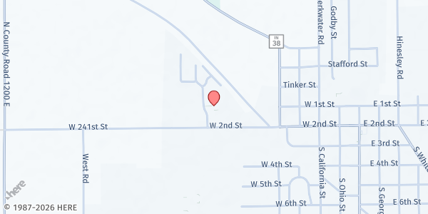 Map showing Sheridan Church of God - Open Arms Food Pantry at 707 West 2nd Street, Sheridan, IN