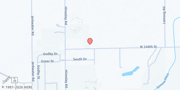 Map showing Sheridan Middle School at Sheridan Middle School, 3030 West 246th Street, Sheridan, IN