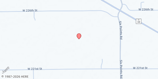 Map showing Six Points Church at Six Points Church, 1545 West 226th Street, Sheridan, IN