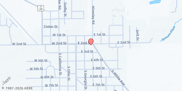 Map showing Sunflower Pantry at 206 East 2nd Street, Sheridan, IN