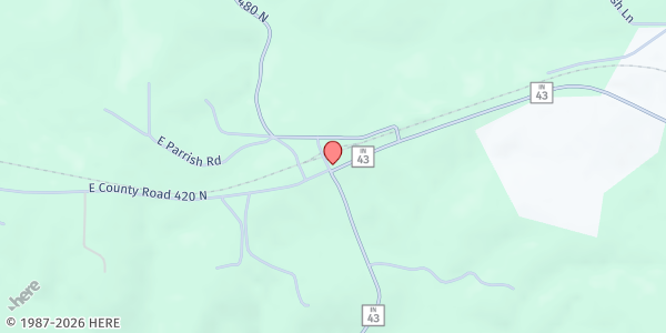 Map showing Solsberry Christian Church - Operation Outreach at 10825 E. Christian Church Rd., Solsberry, IN