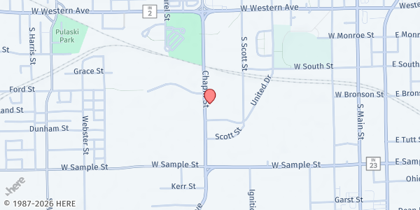 Map showing Food Bank of Northern Indiana at Food Bank of Northern Indiana, South Bend, IN